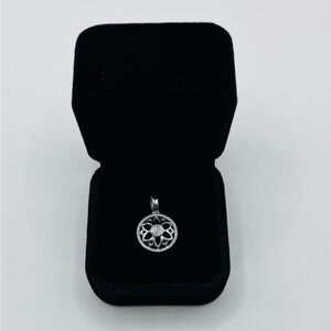 9K White Gold 0.20 CT Natural Diamond Round Pendant